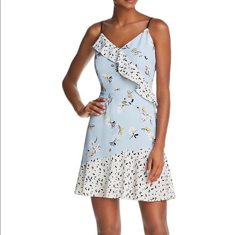 cooper & ella Floral Light Blue Dress xs